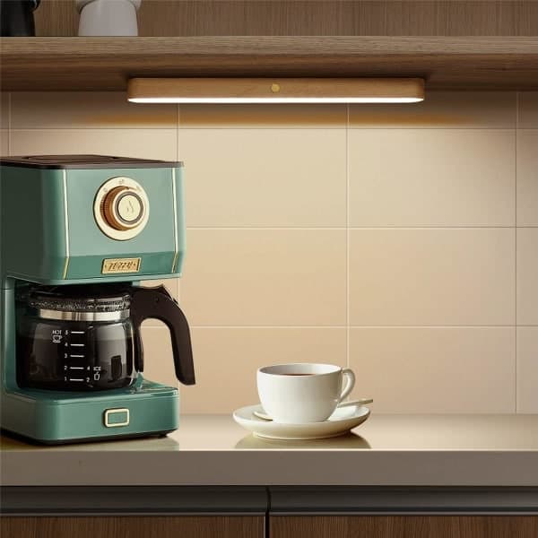 Dimmable LED Wall Lamp with Touch Switch and Battery, Wooden Wall Lamp, 4W, USB Rechargeable Cabinet Light