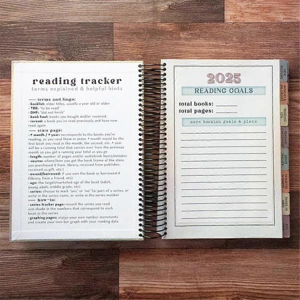 2025 Reading Diary Book Log, Reader's Journal, Book Lover, Bookworm Gift, Reading Planner