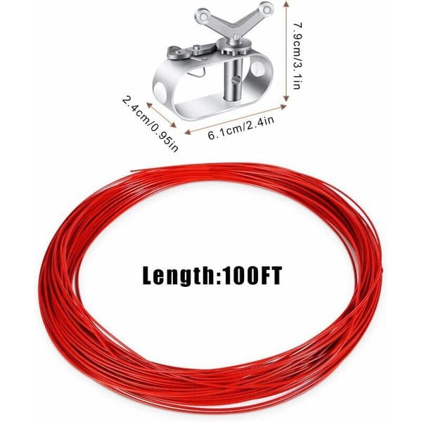 Pool Cover Cable with Winch, 30.5 m Pool Cover Winch Cable Ratchet Cable Tensioner