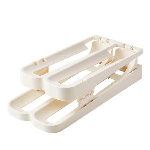 Automatic Rolling Egg Dispenser 2-Tier Egg Holder Large Capacity Smooth Edge Burr-Free Egg Storage Tray for Refrigerator L