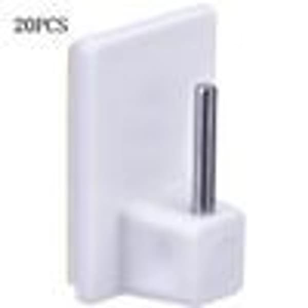 20x curtain hooks, self-adhesive hooks, white for curtain rods KLB