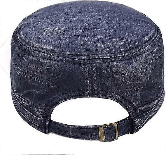 Unisex Cadet Army Cap Justerbar Flat Top Cap Vasket Bomull Militær Hatt Baseball Cap Navy Navy