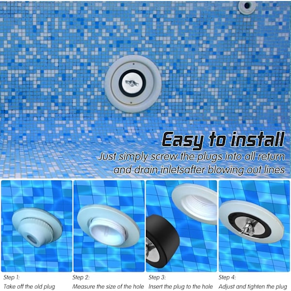 2 stk. pool vinterprop, vinterpoolprop vinterprop til swimmingpool gummivinterpropper, 38 mm og 51 mm til swimmingpools og spa