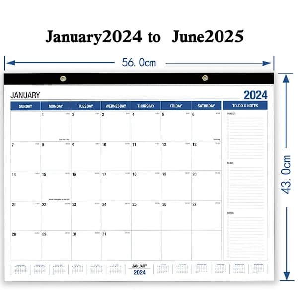 2024-2025 Kalender Vægkalender Daglig Plan