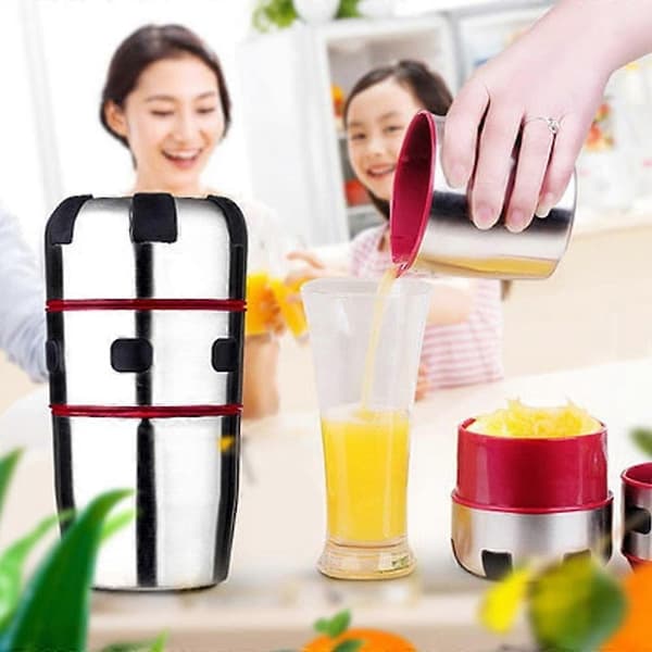 Manuel juicer i rustfrit stål, juicer og citronpresser til hjemmebrug