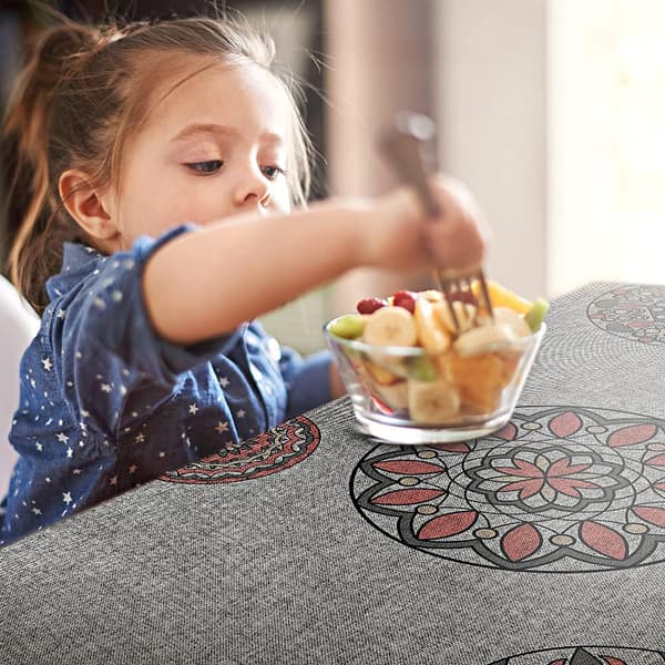PVC Wipeable Tablecloth, Waterproof Plastic Rectangular Table Cover for Kitchen, Picnic, Outdoor (Retro Floral Print, 137 x 137 cm)