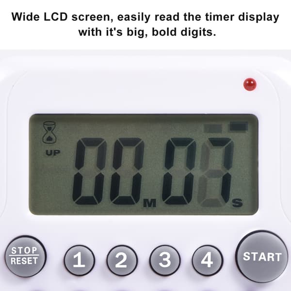 Digital Stor LCD-Timer Kök Matlagning Nedräkningsklocka 99 Minuter Alarm Batteridriven Grå