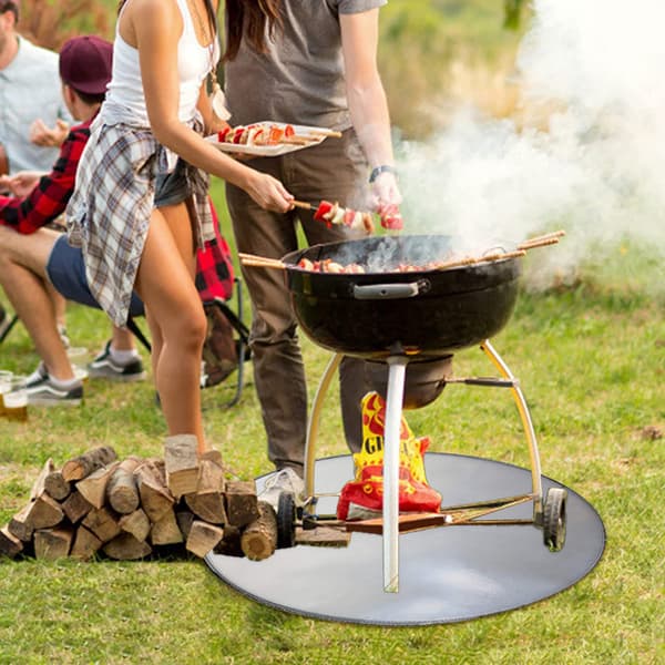 Picnic Grillmåtte med Isolering, Brandsikker Dug, Grå (30 tommer)