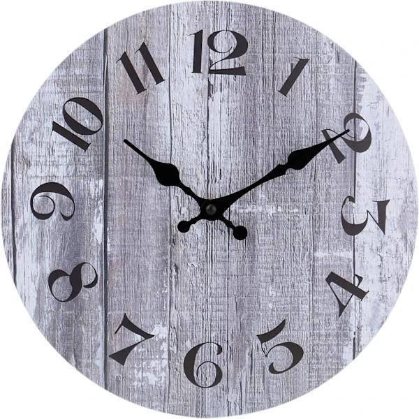 Rustic Wooden Wall Clock with Arabic Numerals - 30 cm - Grey