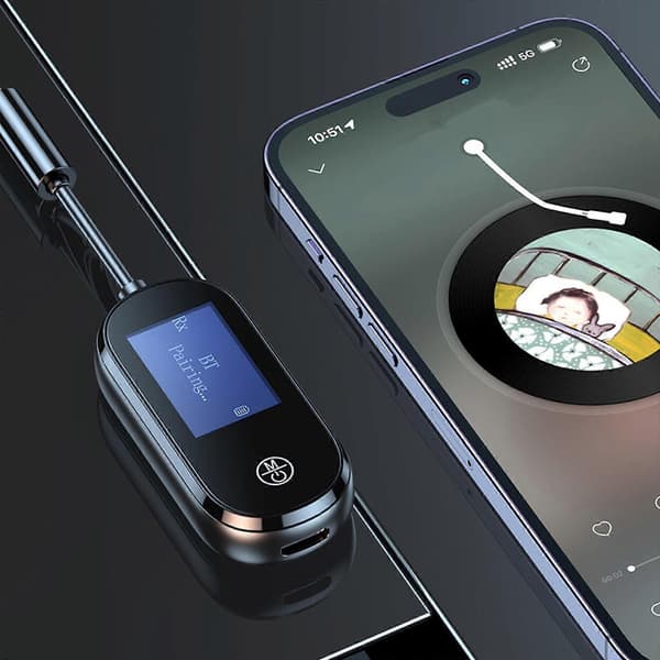 Transmitter and Receiver HiFi Audio Wireless Transmitter with Airplane Adapter