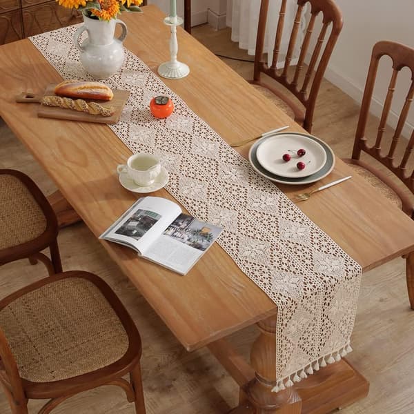 Hæklede Bordløber, 30x220cm Klassisk Blonde Bordløber Tab DXGHC