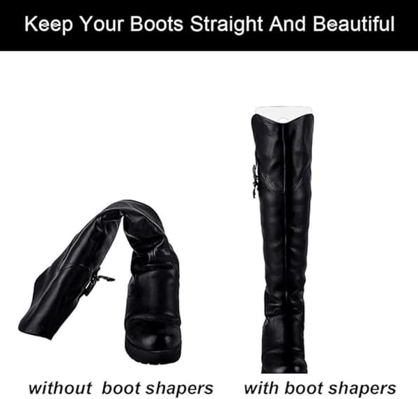 Boot Shapers, Reusable PVC Inserts for Tall and Ankle Boots, Prevents Creases, Closet Storage, 16-Pack, 13.86 Inches, White, One Size