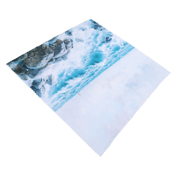 Natural Relaxed Style, Easy Clean Polyester Tablecloth with Ocean Wave and Stone Pattern, 140x220cm, Restaurant Decoration