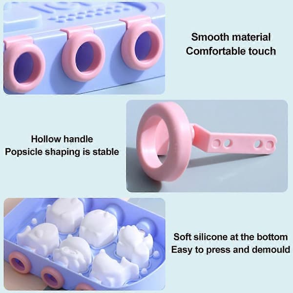 Silikonispinneform, gjenbrukbar ispinneform av matkvalitet for barn, hjemmelaget ispinneform. A