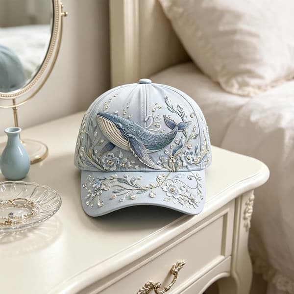 baseballcaps for kvinner brodert justerbart hodeplagg med sjødyrtrykk d - d