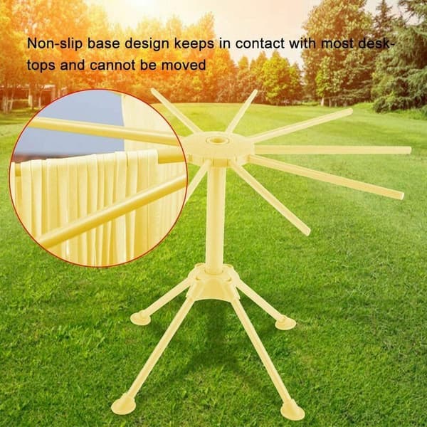 Spaghetti Dryer Pasta Dryer Foldable Drying Rack Stand Kitchen Drying Tool (Yellow)
