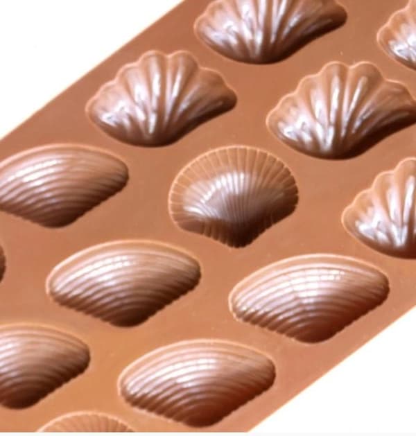 Skaller Snegle Diverse 15 stk Praline Silikoneform Chokolade Brun