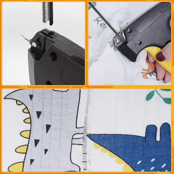 Clothing Sewing, Tag Gun Kit Includes 2 Needles, 600 Black 600 White Fasteners, Fine Sewing Tool