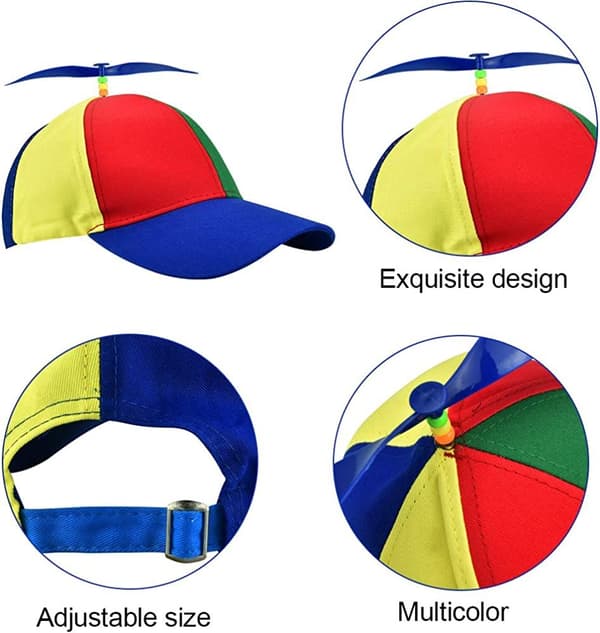 Klassisk Propellercap Fargerik Morsom Hatt Propell Baseballcaps Morsom Dragonfly Anti-propellercap for Barn/Voksne-