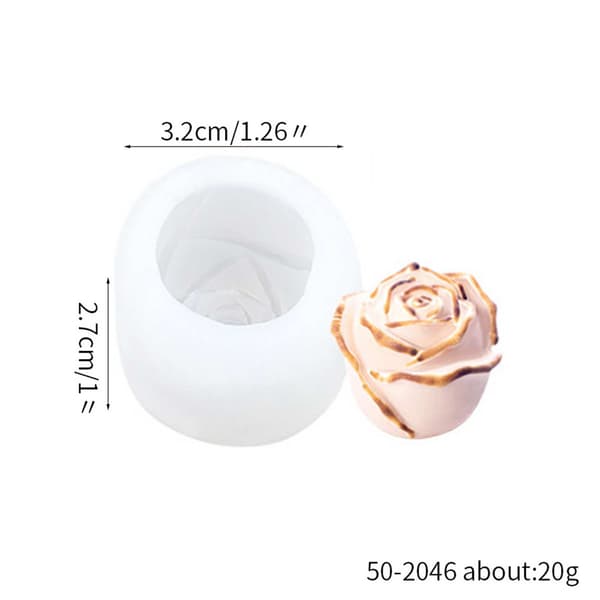 Roseblomst isterningform, silikone, lysfremstilling, sæbe, bagning, hvid