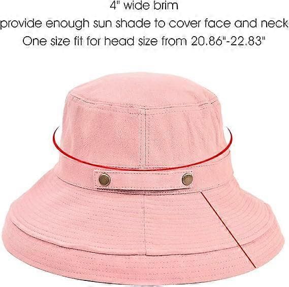 \"Solhatt for kvinner, bredbremmet strandhatt i bomull\" [DB] Rosa Pink