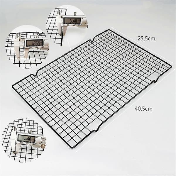 3 Pcs Cake Cooling Rack, Black Carbon Steel Bread Drying Net, Baking Tools, Non-stick Cooling Net, Baking Sheet, Mesh Rack B