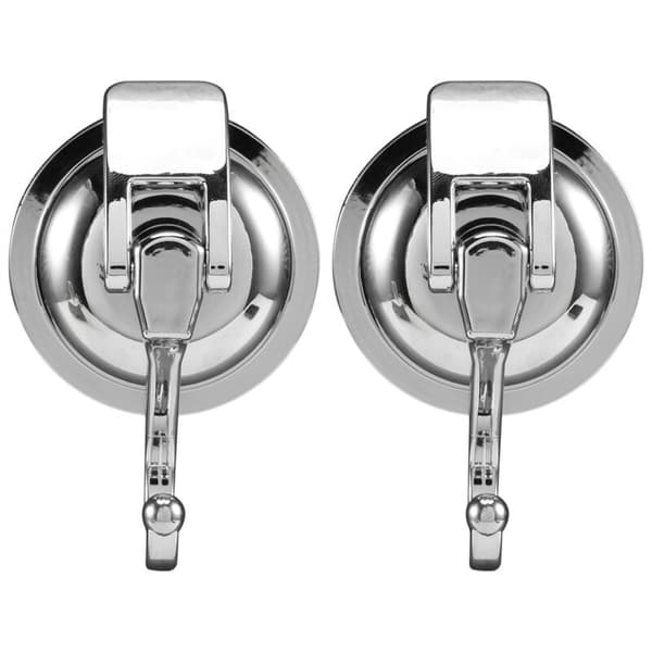 Heavy Duty Vacuum Suction Cup Hooks (2-Pack) for Bathroom Kitchen Toilet Organization