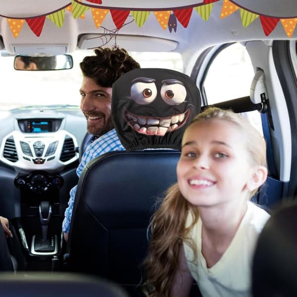Halloween Car Headrest Covers 10 Inch Breathable Adjustable Auto Rest Covers Compatible with Most Cars