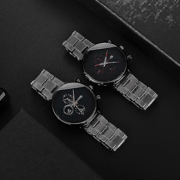Deffrun A0546 Afslappet Stil Herrearmbåndsur Fuld Stål Kalender Quartzur