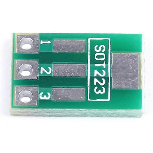 100 stk SOT89 SOT223 til DIP PCB overføringskort Pin-adapterplate dobbeltsidig 1,5 mm 2,3 mm til 2,54 mm