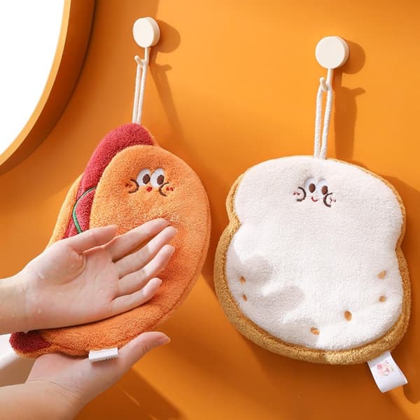 Fuzzy Håndklæder, fluffy, meget absorberende hængende Chenille håndklæder til badeværelse og køkken (Burger)