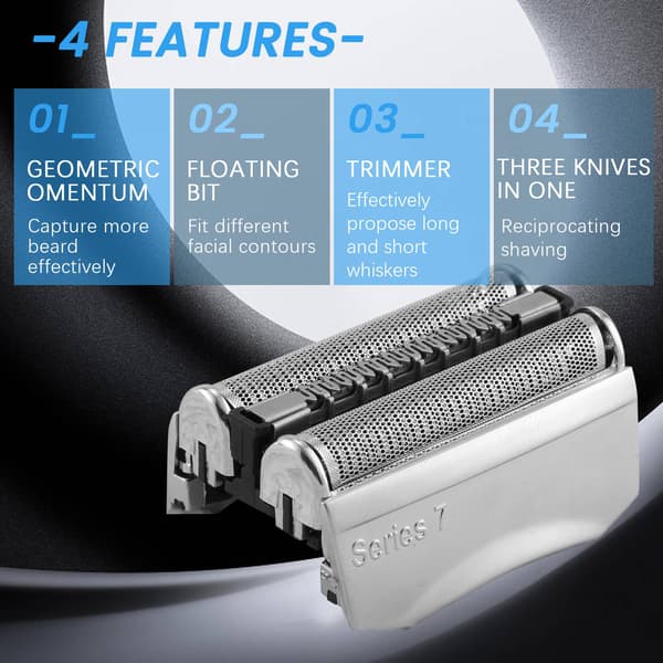 Erstatningsbarberblad for Braun Series 7 70S Folie Kassett Hode