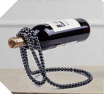 Stylish Floating Wine Holder Modern Pearl Wine Display Rack Space-Saving Wine Rack for Bars, Restaurants, and Homes White White White