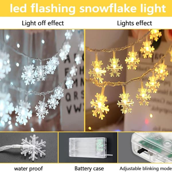 Snowflake light string 6M 40 LED LED light string Christmas KLB