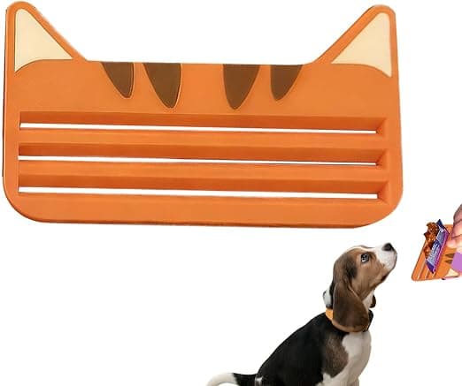 Kattefoderpose-ekstruder - 3D-printet kattegodbidsekstruder, killingegodbidsekstruder, bærbar ergonomisk kæledyrsfoderpose-ekstruder orange