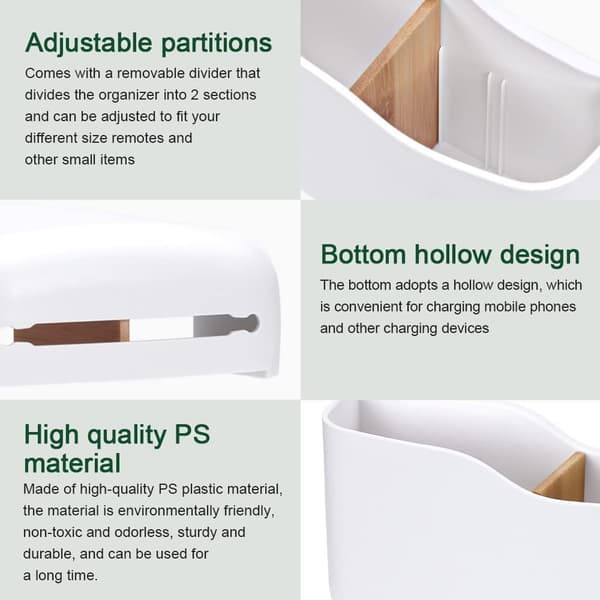 (White) 2 Pcs Self-Adhesive PS Wall Mounted Remote Control Holder Wall