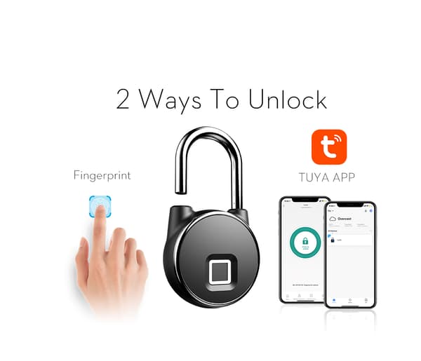 P22+ Tuya smart padlock with fingerprint reader
