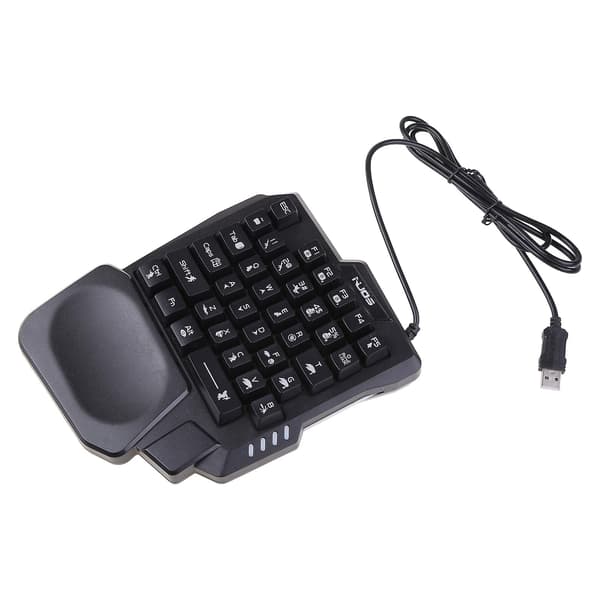 USB Wired Gaming Keyboard One-Hand RGB Backlit Luminous Keypad [DB]