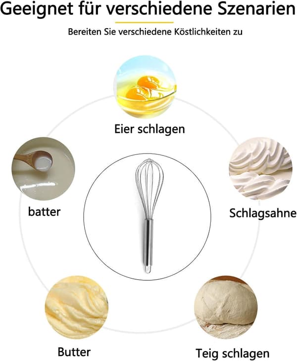 Whisk, 15 cm Small Whisk for Mixing, Stirring Dough