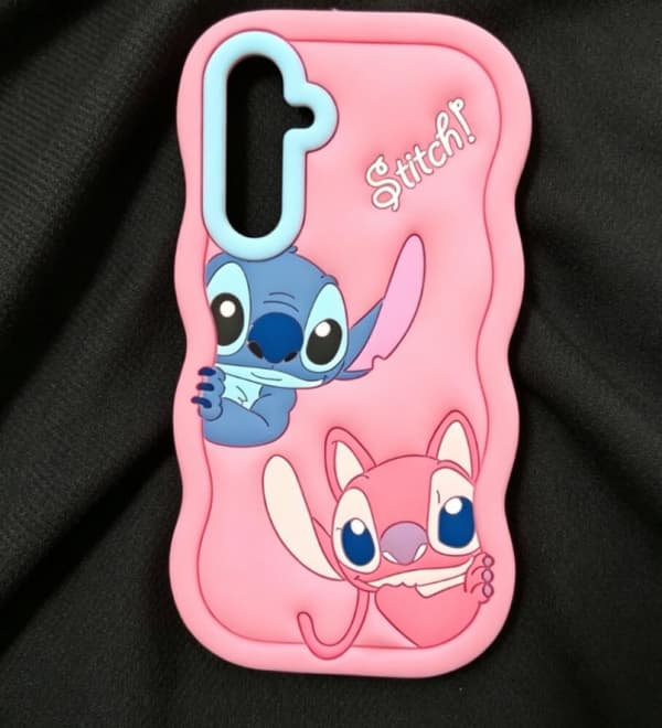 (For Samsung A16) Lilo and Stitch Silicone Case Mobile Phone Cover Pink