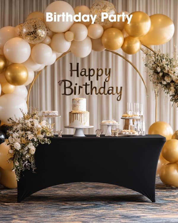 Spandex Tablecloth 1.8 m - 2-pack, Snug-Fit and Tight Tablecloth for Rectangular Table, Wrinkle-Free and Stretchy Tablecloth for Party, Wedding, Banquet and