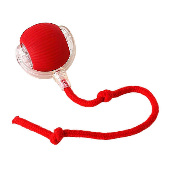 Automatic Interactive Cat Toy - Smart Electric Self-Rolling Ball Toy Cat Teaser with Light and Obstacle Avoidance Red