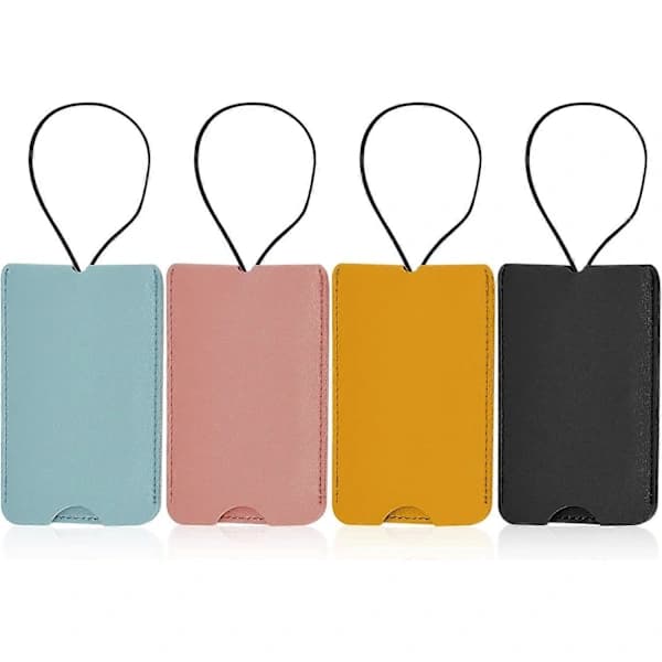 4 Pcs Luggage Tags Suitcase Tag - PU Leather Name Tags