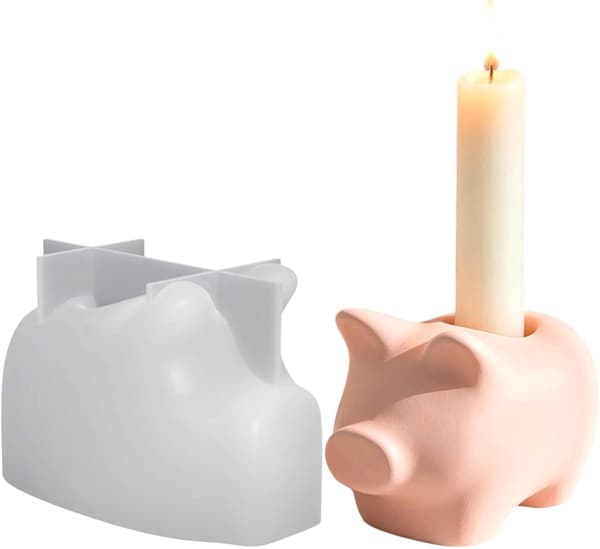 Silikonform lysestake 3D-form for betongdekorasjoner -