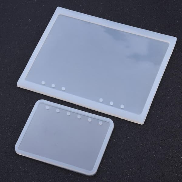 2-pak A5 A7 Notesbogsformede Dekorative Silikoneforme til Epoxyharpiks til DIY Krystal Notesbogscover