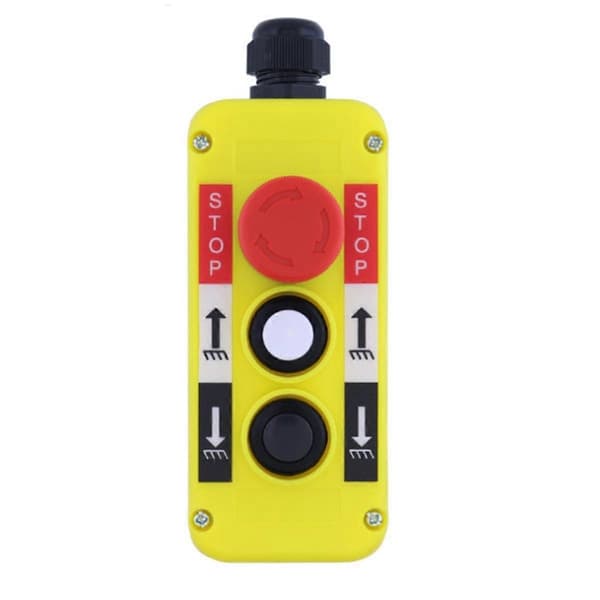 Electric Crane Remote Control Push Button Emergency Stop Switch Rainproof UP Down Hoist Switch Wear