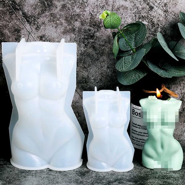 Candle Mold Female Body 3D 8cm white white