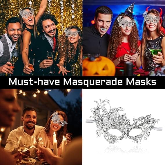 Party Lace Mask Halloween Same Style Half Face Stereotypical Sexy Silver Masquerade Mask