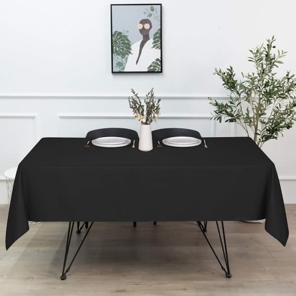 Rektangulær duk i polyester, flekkbestandig og rynkefri, dekorativ duk til spisebord, B