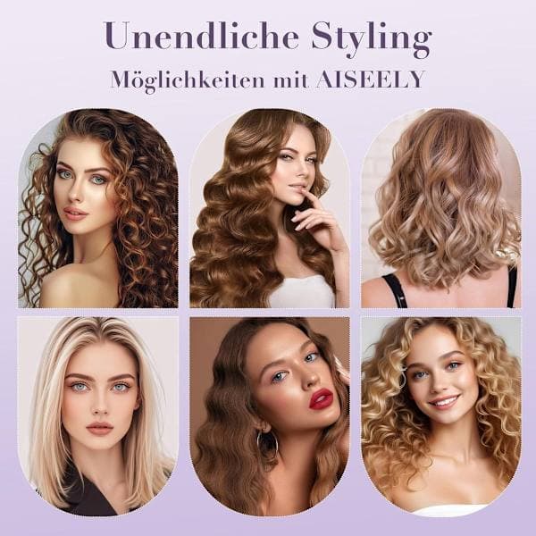 Deep Wave Curling Iron - Professional 32mm Thin Curling Iron, Adjustable Temperature (160°C-220°C) - Purple